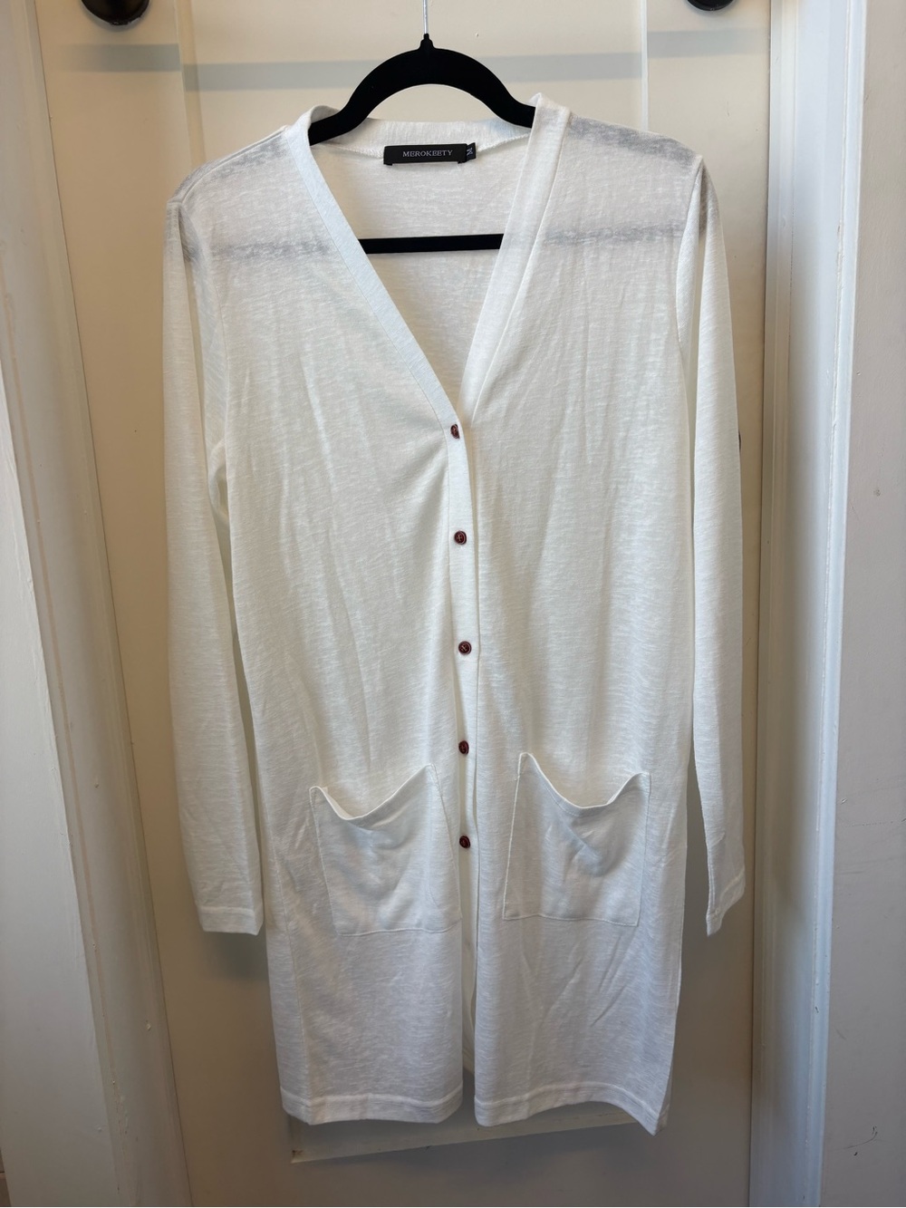Lightweight White Long Cardigan